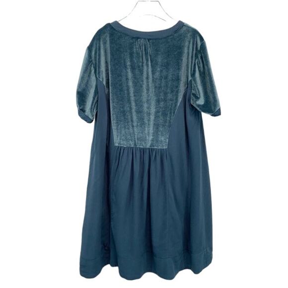 Alya Mini Velvet  Insert Dress Teal Size M - Picture 4 of 7